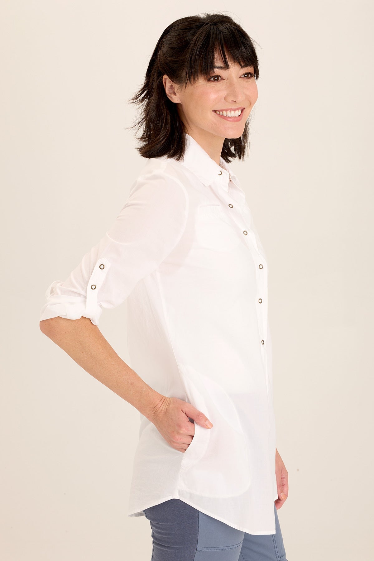 Wearables Reporter Soft Voile Button-Down Blouse