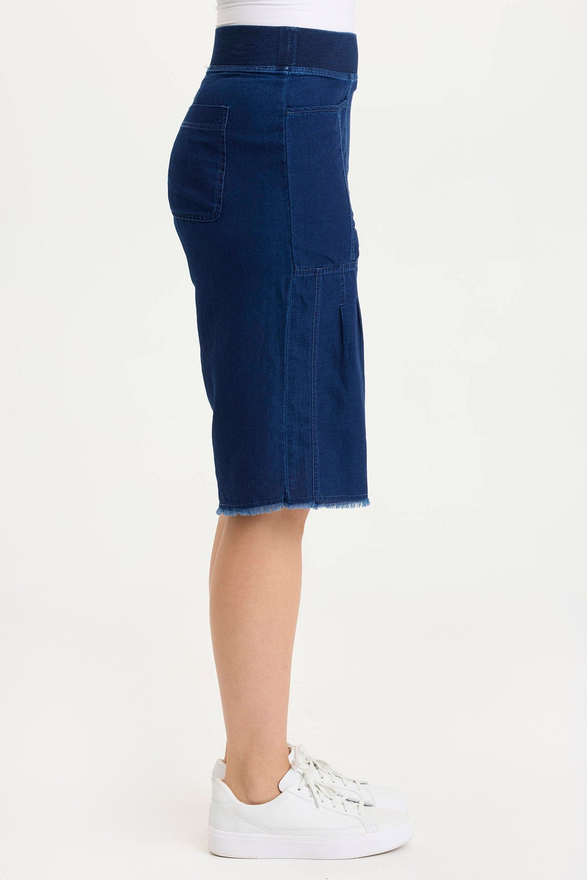 XCVI Themia Indigo Twill Pull-On Bermuda Short