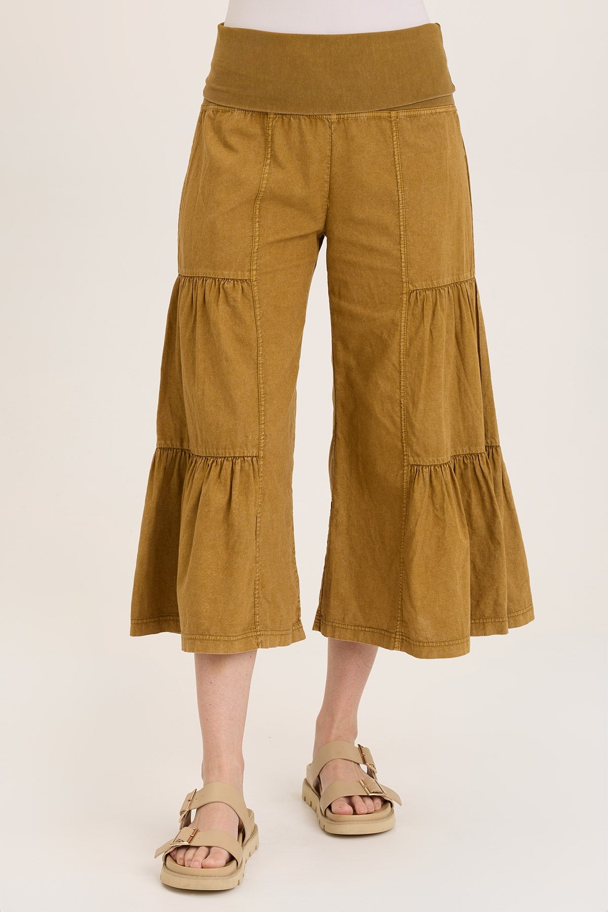 Wearables Linen Side-Tier Wide Leg Palazzo